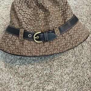 Brown Monogram Bucket Hat with Black Strap